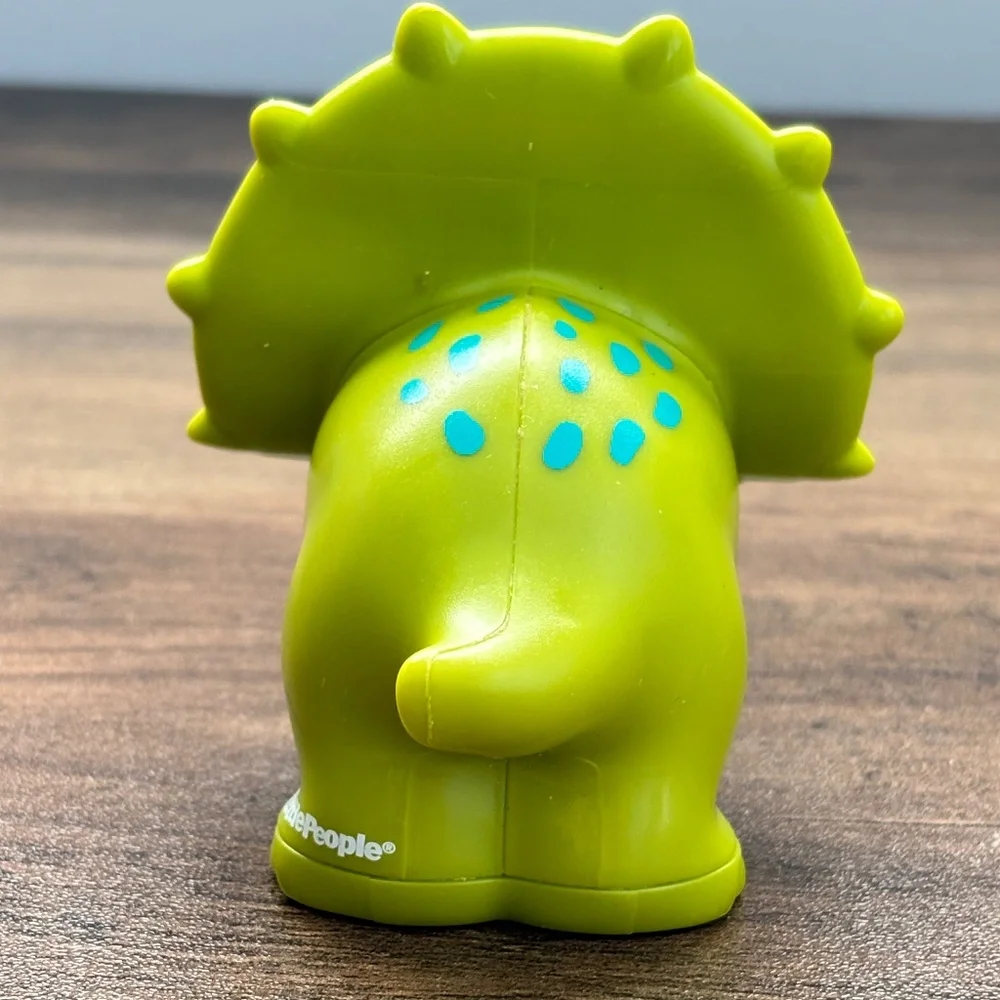 Fisher Price Little People Replacement Triceratops Green Dinosaur Figure Playset